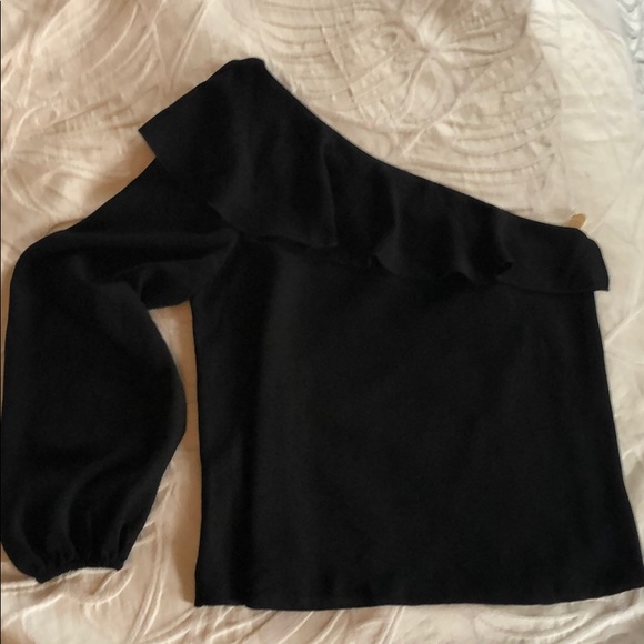 Aritzia Wilfred, black, one shoulder blouse - Picture 2 of 4